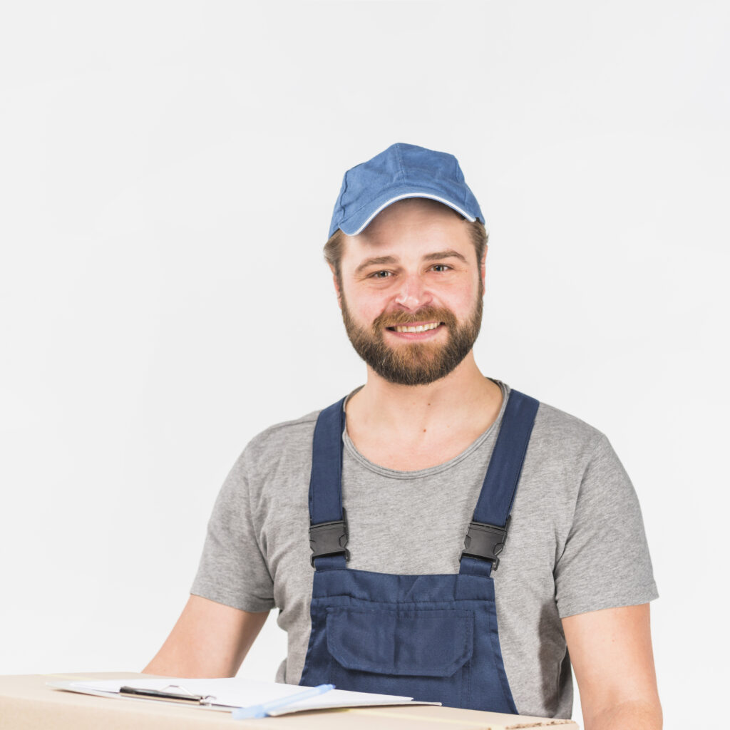 man-overall-cap-smiling